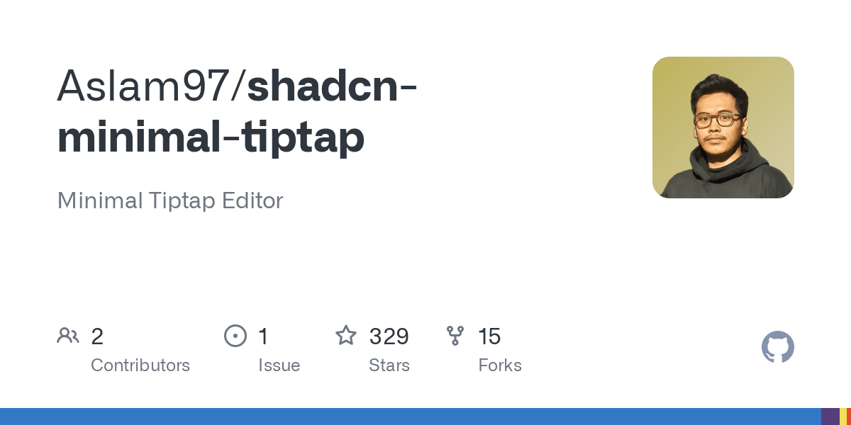 GitHub - Aslam97/shadcn-minimal-tiptap: Minimal Tiptap Editor