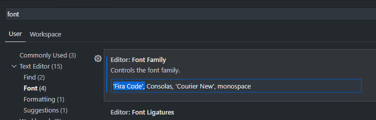 Huong dan cai dat font chu cho visual studio code