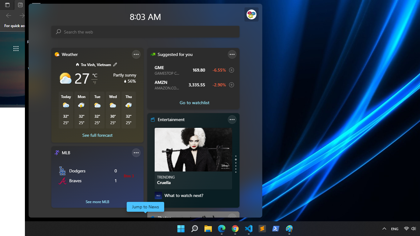 phim tat mo widgets trong windows 11