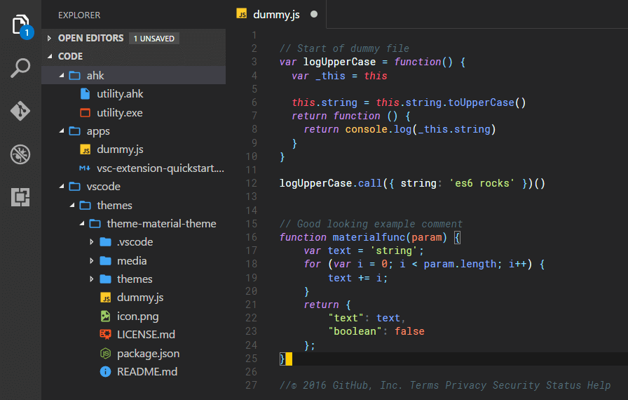 Sublime Material Dark theme vscode đẹp nhất